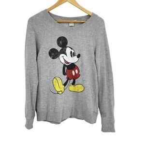 Disney Store Mickey Mouse Sweatshirt Size Small Gray Crewneck Sweater
